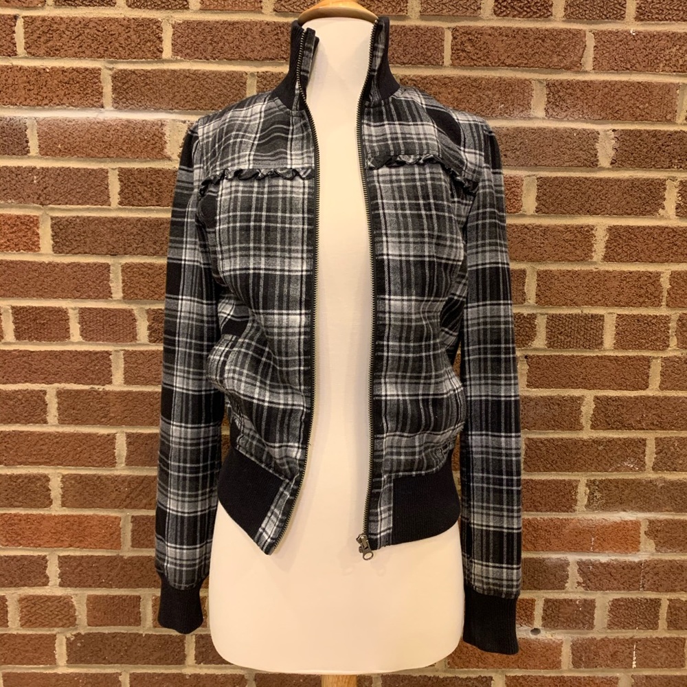 Nordstrom Rubbish Plaid Zippered Jacket